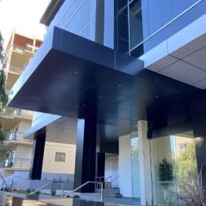 Contemporary aluminium architectural facade detail