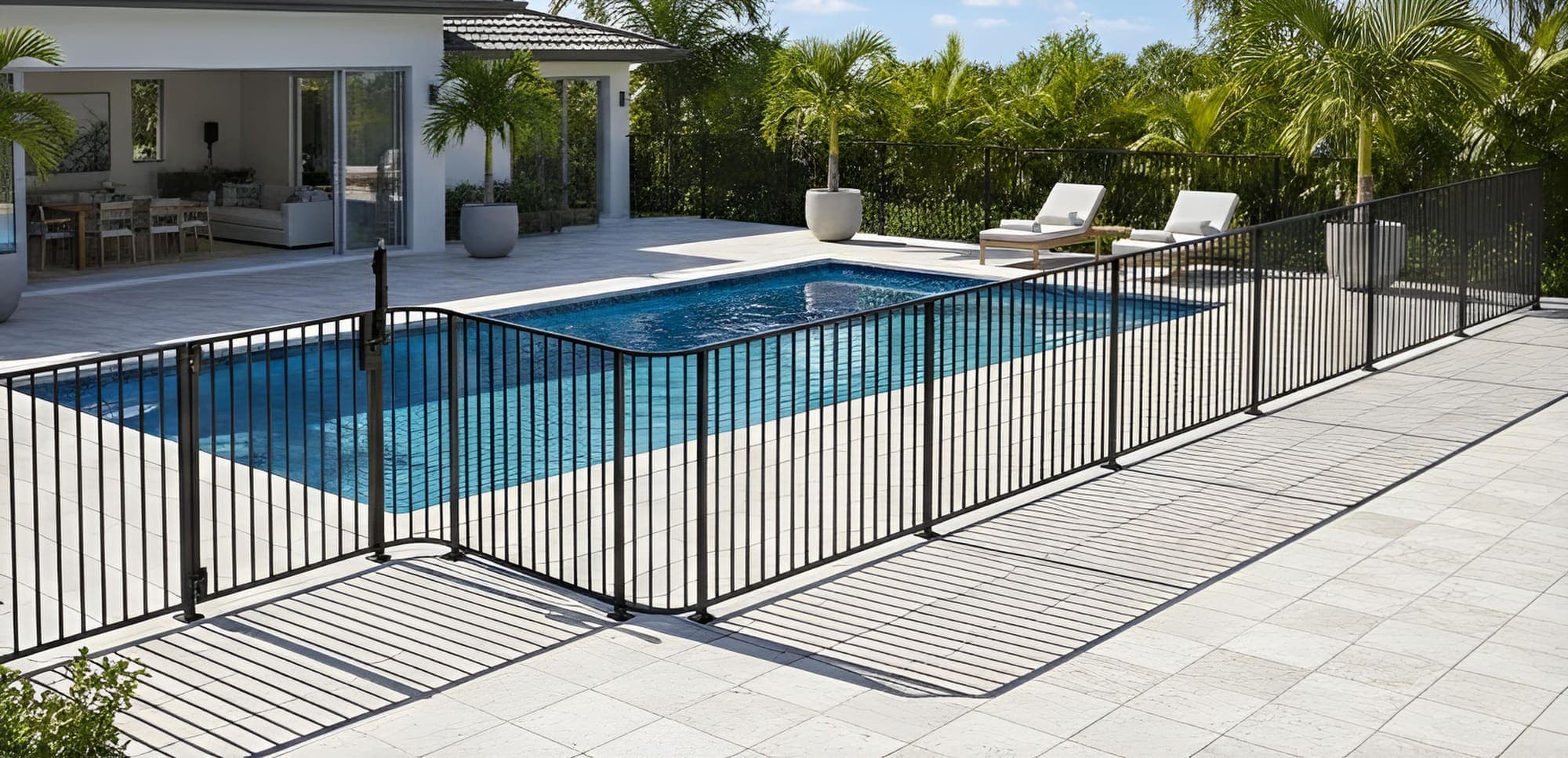 Black Slimline residential fence in Mt Lawley